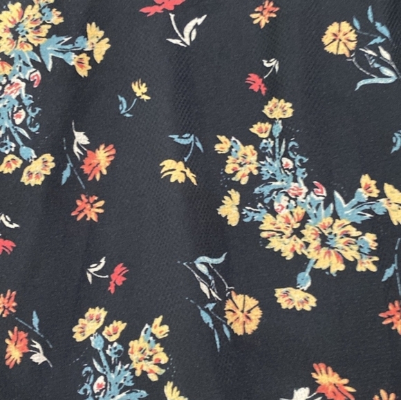 FREE PEOPLE Floral Boho Sundress with Plunge Neckline Bishop Sleeves LILOU LARGE - Picture 15 of 16